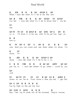 Real World 鋼琴字母譜由 Matchbox Twenty - 編曲 Colhill Crichjo