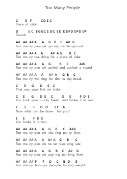 Too Many People ピアノの音符 by Paul McCartney - Arr.Lynchric