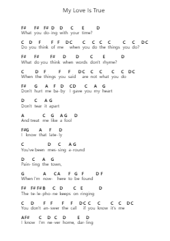 My Love Is True Nota surat piano oleh Monster Truck - Arr.Juneven