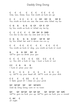Daddy Ding Dong 鋼琴字母譜由 Tenacious D - 編曲 Diaben Shelwilde