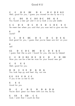 Good 4 U 鋼琴字母譜由 Olivia Rodrigo - 編曲 Dowar Warford