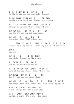 My Guitar 鋼琴字母譜由 Jump, Little Children - 編曲 Longbohm