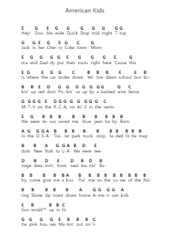 American Kids Note letterarie per pianoforte di Kenny Chesney - Arr.Leron