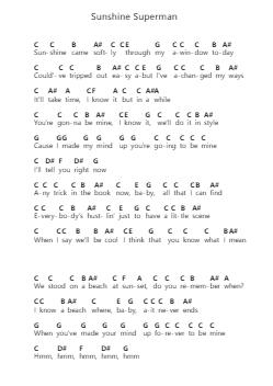 Sunshine Superman Ghi chú đàn piano bởi Donovan - Arr.Hyva Viory