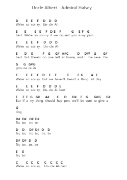 Uncle Albert - Admiral Halsey पियानो पत्र नोट्स द्वारा Paul McCartney - Arr.Faulkvy