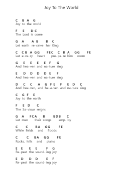 Joy To The World Piano letter notes by Nat King Cole - Arr.Moreliam