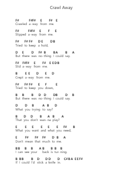 Crawl Away ピアノの音符 by Tool - Arr.Blantiane Hobrob