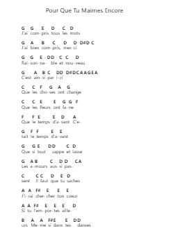 Pour Que Tu Maimes Encore Ghi chú đàn piano bởi Celine Dion - Arr.Montholt
