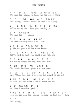 Too Young Piano letter noten van Louis Tomlinson - Arr.Toutphen Mondses