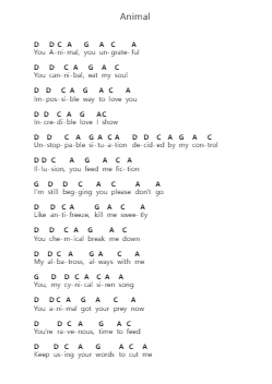 Animal Piano letter notes by Badflower - Arr.Humglas Leathus