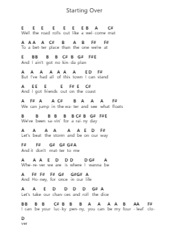 Starting Over Piano letter noten van Chris Stapleton - Arr.Sywatt