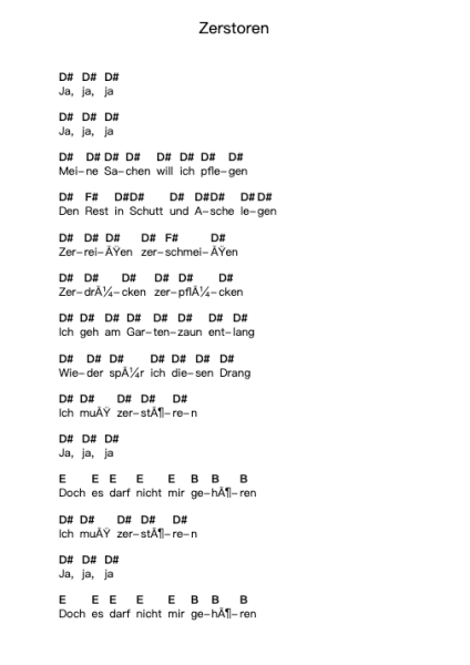 Zerstoren Nota surat piano oleh Rammstein - Arr.Keyjean Leighmuel