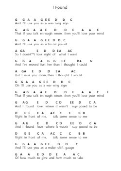 I Found Nota surat piano oleh Amber Run - Arr.Ogreen Belker