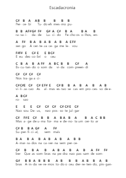 Escadacronia Piano letter notes by Rancore (Brazil) - Arr.Megreau Readeries