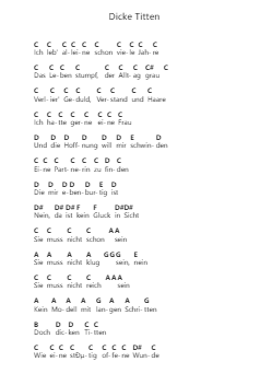 Dicke Titten Catatan huruf piano oleh Rammstein - Arr.Greyvieve