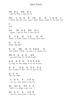 New Devil Piano letter notes by Asking Alexandria - Arr.Brookecher Nicksie