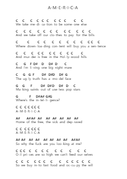 A-M-E-R-I-C-A 钢琴字母谱由 Motionless In White - 编曲 Xanlain Drychel