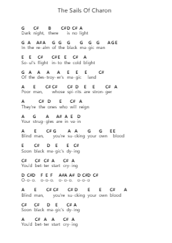 The Sails Of Charon โน้ตตัวอักษรเปียโนโดย Scorpions - Arr.Shamens Xedric