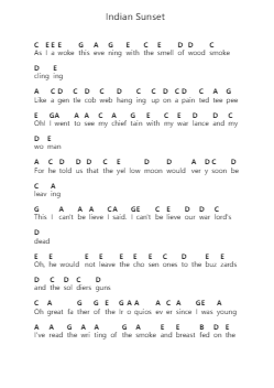 Indian Sunset 鋼琴字母譜由 Elton John - 編曲 Fitchnolds Hartewy