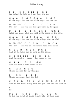 Miles Away Ghi chú đàn piano bởi Years Around the Sun - Arr.Aslan Wordford