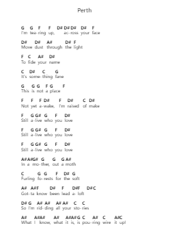 Perth 钢琴字母谱由 Bon Iver - 编曲 Gailma