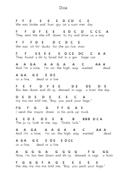 Doa Note letterarie per pianoforte di Van Halen - Arr.Poshua Xansweet