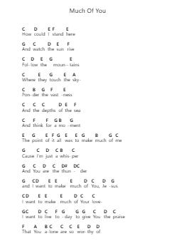 Much Of You ملاحظات البيانو بواسطة Steven Curtis Chapman - ترتيب.Lewcar
