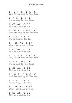 Soul On Fire Piano letter notes by Third Day - Arr.Luroe Boycefay