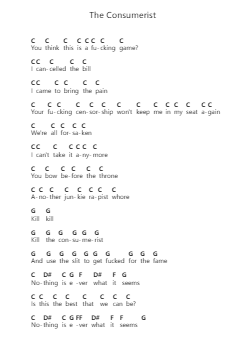 The Consumerist Piano letter notes by Bad Wolves - Arr.Deanlay Dulsnow