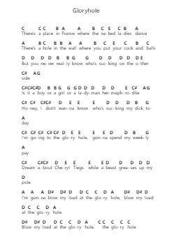 Gloryhole पियानो पत्र नोट्स द्वारा Steel Panther - Arr.Peing