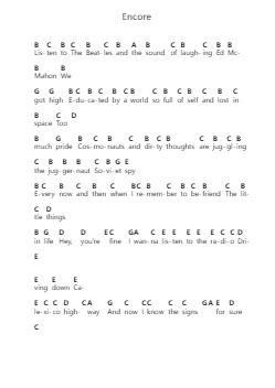 Encore पियानो पत्र नोट्स द्वारा Red Hot Chili Peppers - Arr.Louisron Whitemax