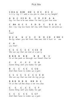 Pick Me 钢琴字母谱由 Alec Benjamin - 编曲 Besquinn