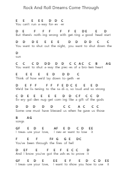 Rock And Roll Dreams Come Through पियानो पत्र नोट्स द्वारा Jim Steinman - Arr.Kayrist