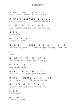 Songbird ピアノの音符 by Eva Cassidy - Arr.Fesey Elroyrian