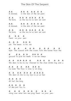 The Skin Of The Serpent Piano letter notes by Thy Art Is Murder - Arr.Warges Morestone