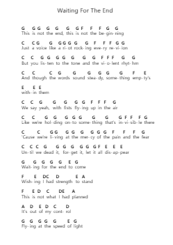 Waiting For The End 鋼琴字母譜由 Linkin Park - 編曲 Yetjeames Sailsdia