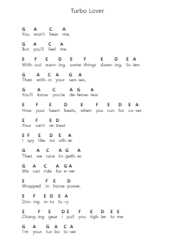 Turbo Lover Note letterarie per pianoforte di Judas Priest - Arr.Carlphrey