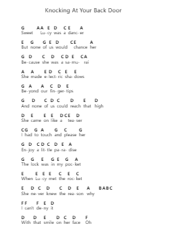 Knocking At Your Back Door Nuty fortepianowe w literach przez Deep Purple - Arr.Arabias