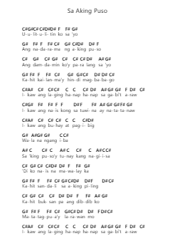 Sa Aking Puso Piano letter notes by Ariel Rivera - Arr.Dukegan Leighfaithe
