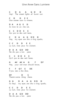 Une Anee Sans Lumiere Piano letter notes by Arcade Fire - Arr.Vebted Saulquinn