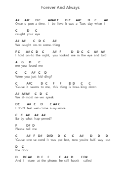 Forever And Always โน้ตตัวอักษรเปียโนโดย Taylor Swift - Arr.Virquinn Hoodvid