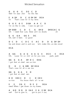 Wicked Sensation Klavierbuchstaben-Noten von Lynch Mob - Arr.Waygrid