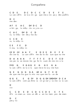Compañera Nota surat piano oleh Silvio Rodríguez - Arr.Arkirk Janeien