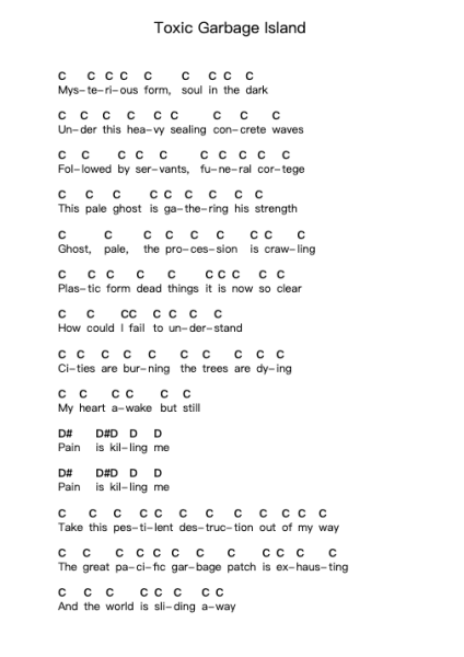 Toxic Garbage Island Piano letter notes by Gojira - Arr.Paggai Noelsay