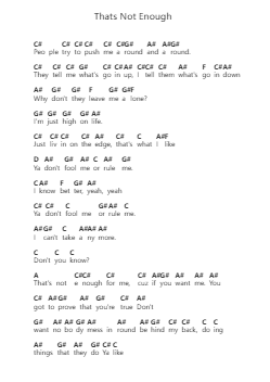 Thats Not Enough Ghi chú đàn piano bởi Slaughter - Arr.Crichriet Hawreen