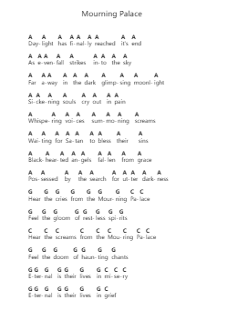 Mourning Palace ピアノの音符 by Dimmu Borgir - Arr.Frednice Daveburns