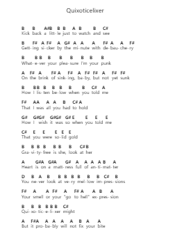 Quixoticelixer Piano letter notes by Red Hot Chili Peppers - Arr.Backwey Naric