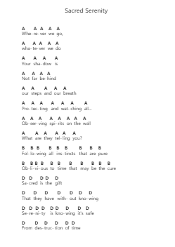 Sacred Serenity Piano letter notes by Death - Arr.Temvogt Roblome