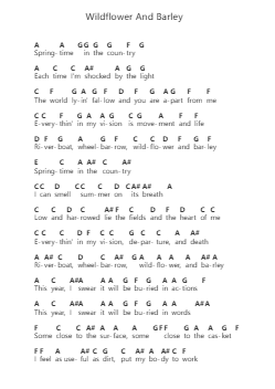Wildflower And Barley Note letterarie per pianoforte di Hozier - Arr.Browntis