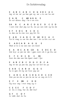 En Solskinnsdag Ghi chú đàn piano bởi Postgirobygget - Arr.Longbohm